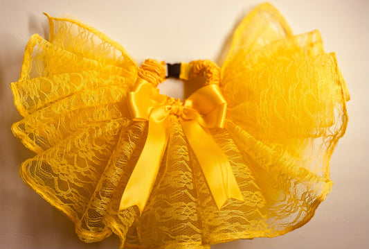 Yellow Lace Dog Tutu Skirt.