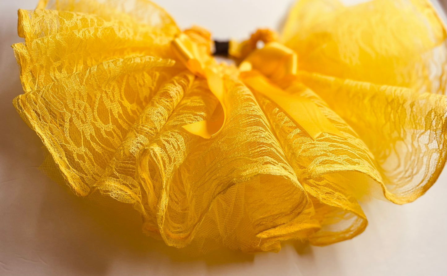 Yellow Lace Dog Tutu Skirt.