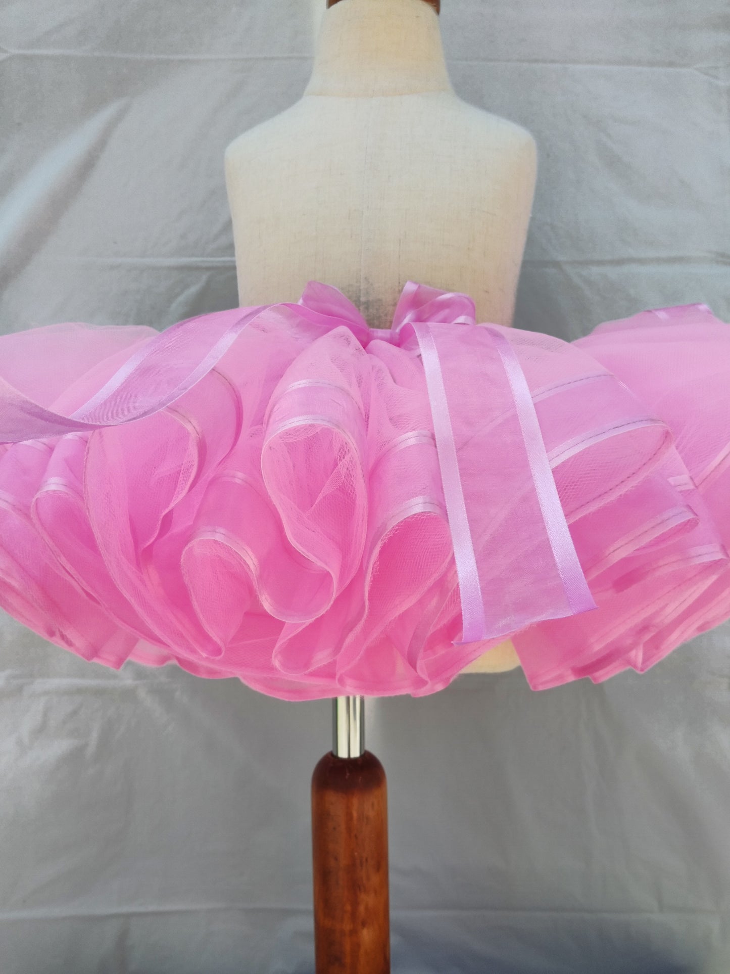 Pink Skirt with Organza Ribbons