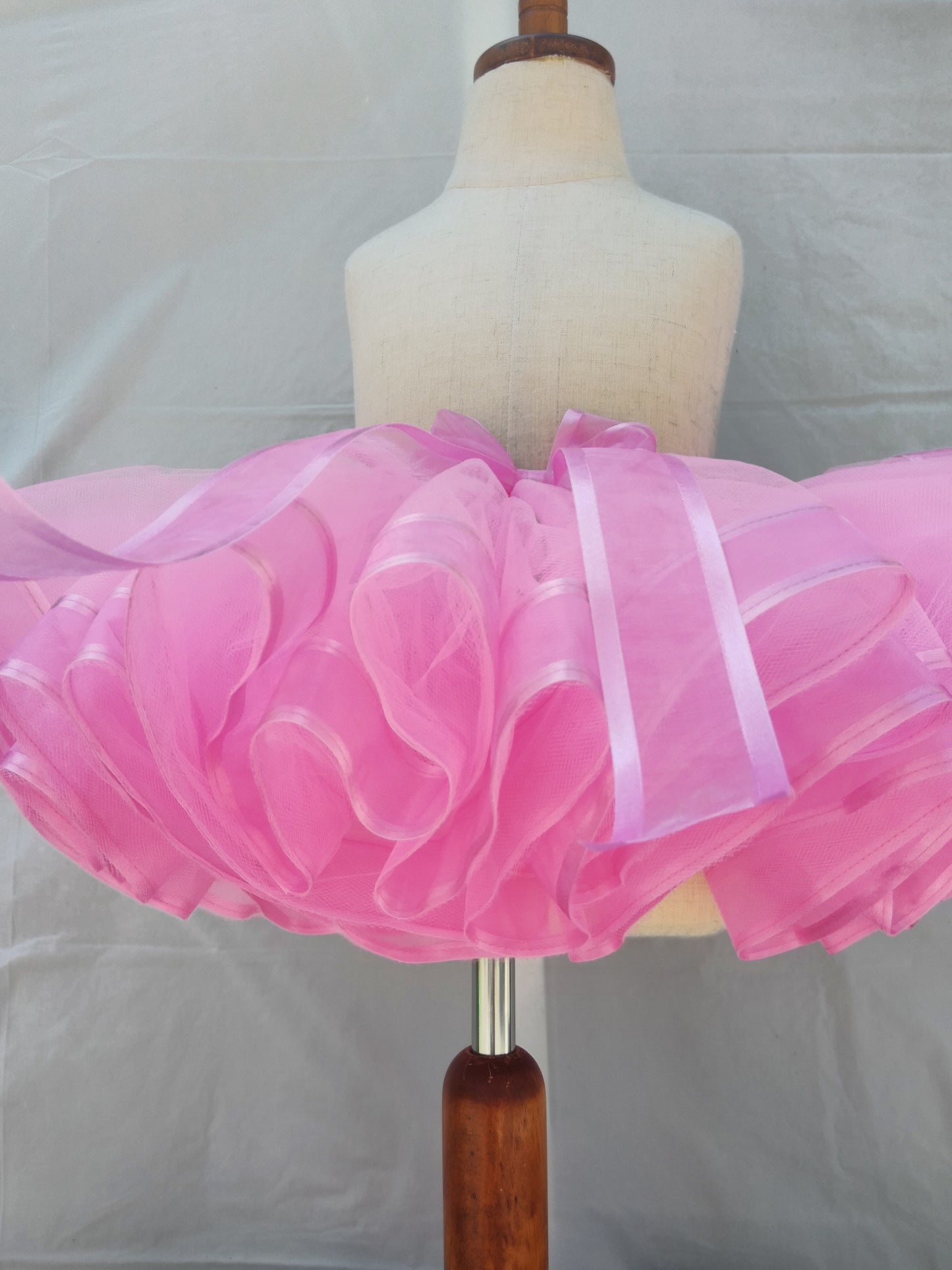 Pink Skirt with Organza Ribbons