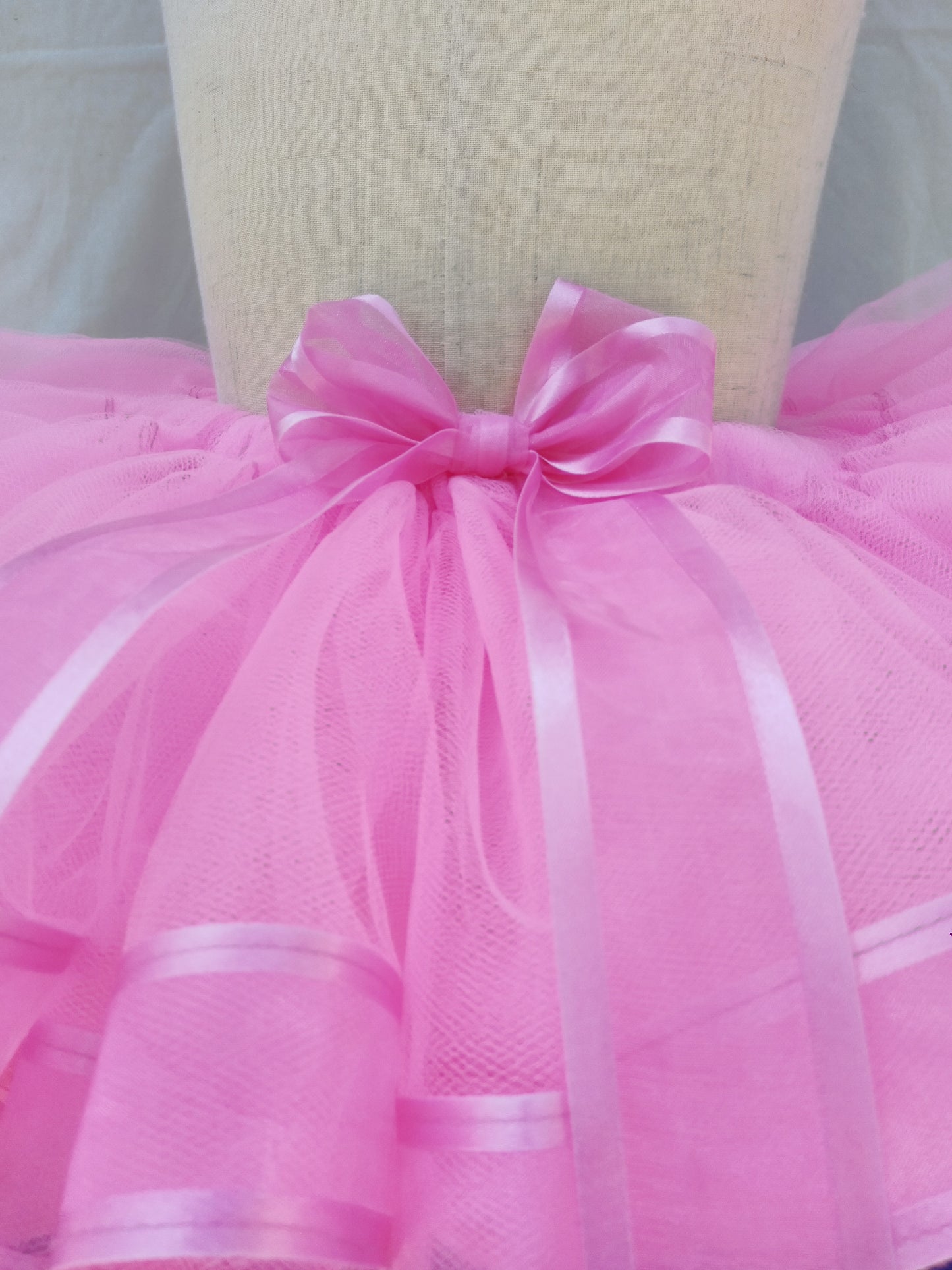 Pink Skirt with Organza Ribbons