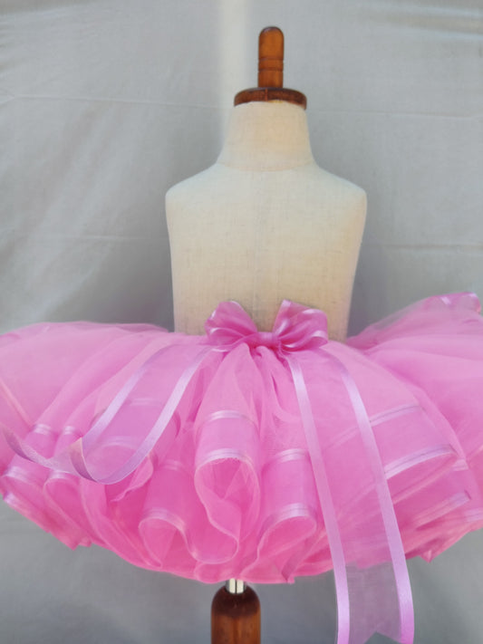 Pink Skirt with Organza Ribbons