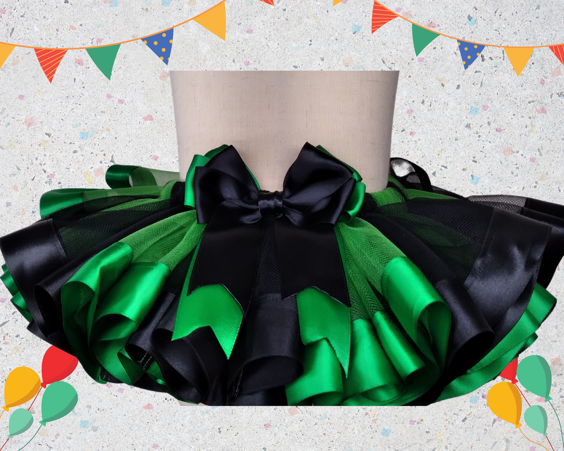 Black and green tutu skirt for girls