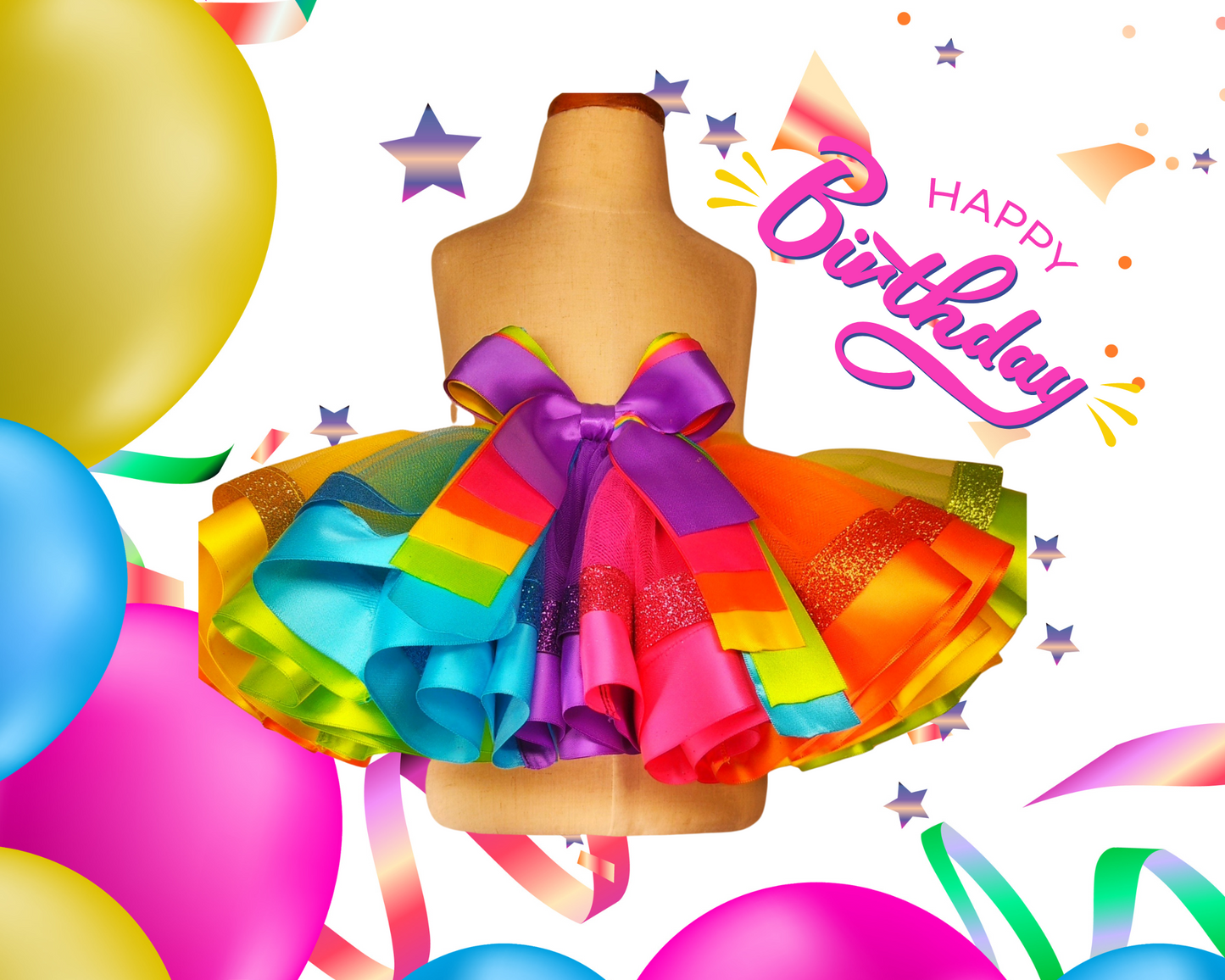 Rainbow Glitters Tutu Skirt